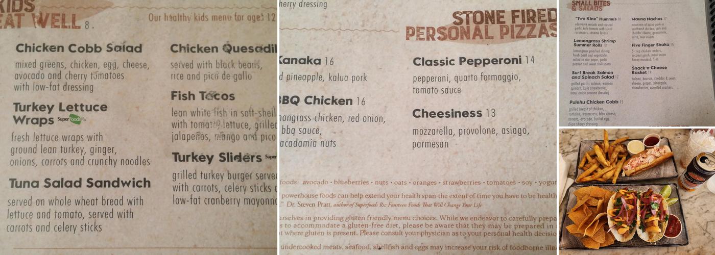 Westin Maui Beach Bar Menu