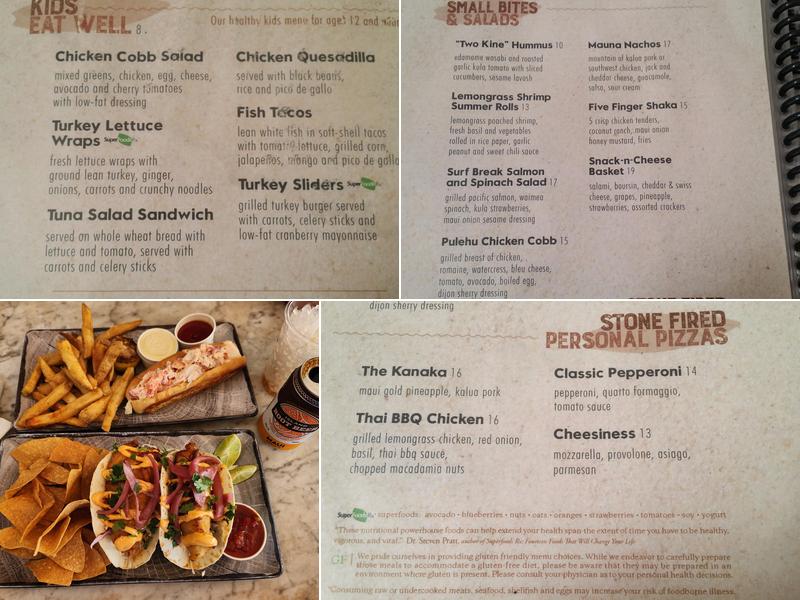 Westin Maui Beach Bar Menu