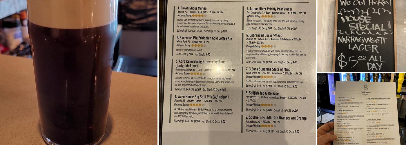 Exit One Taproom Menu