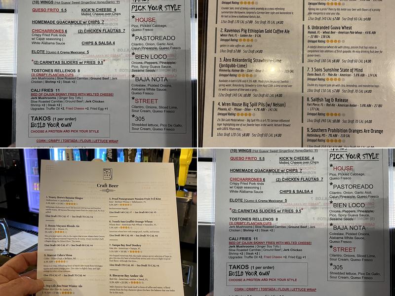 Exit One Taproom Menu