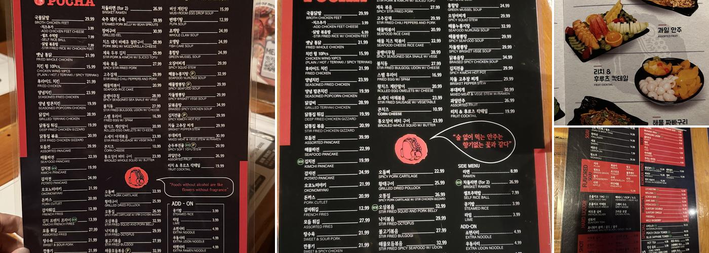 Hanshin Pocha USA Menu