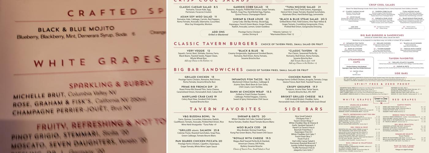 Marlow's Tavern Menu