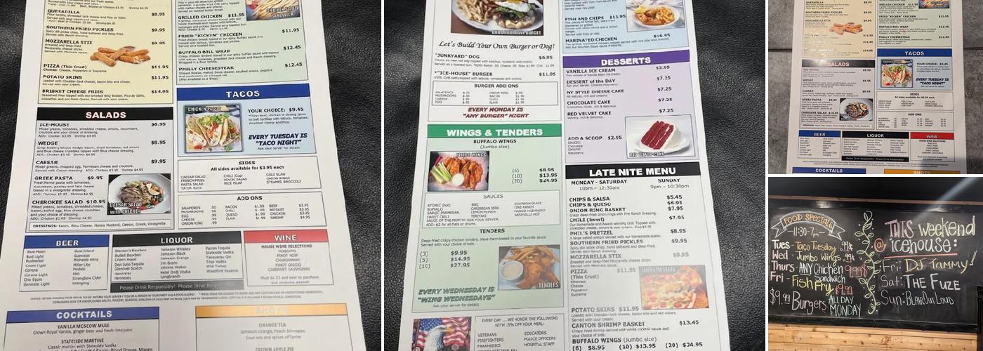 Canton Icehouse Menu