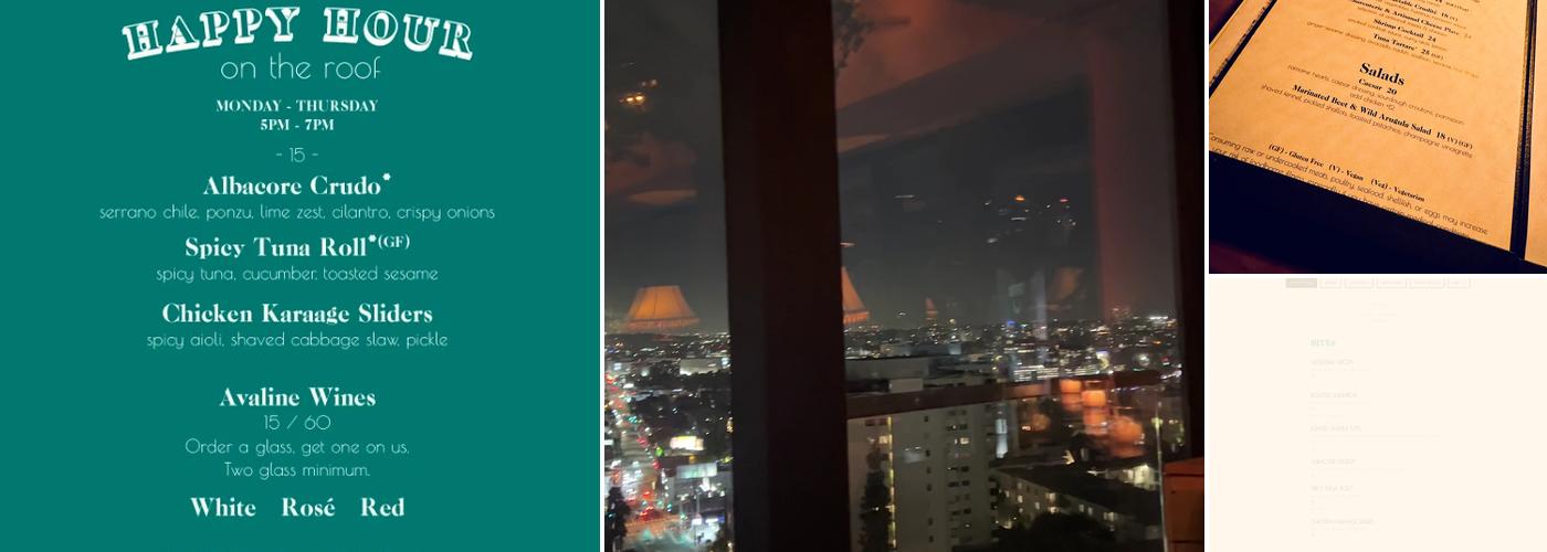 Harriet's Rooftop Menu