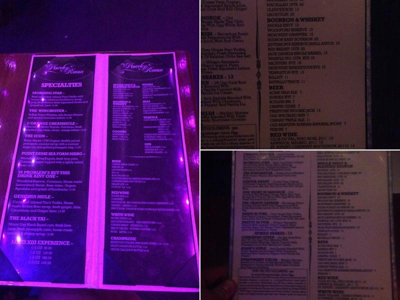 The Powder Room Menu