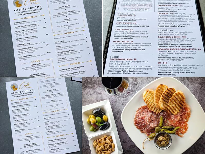 Coyote Sonoma Menu