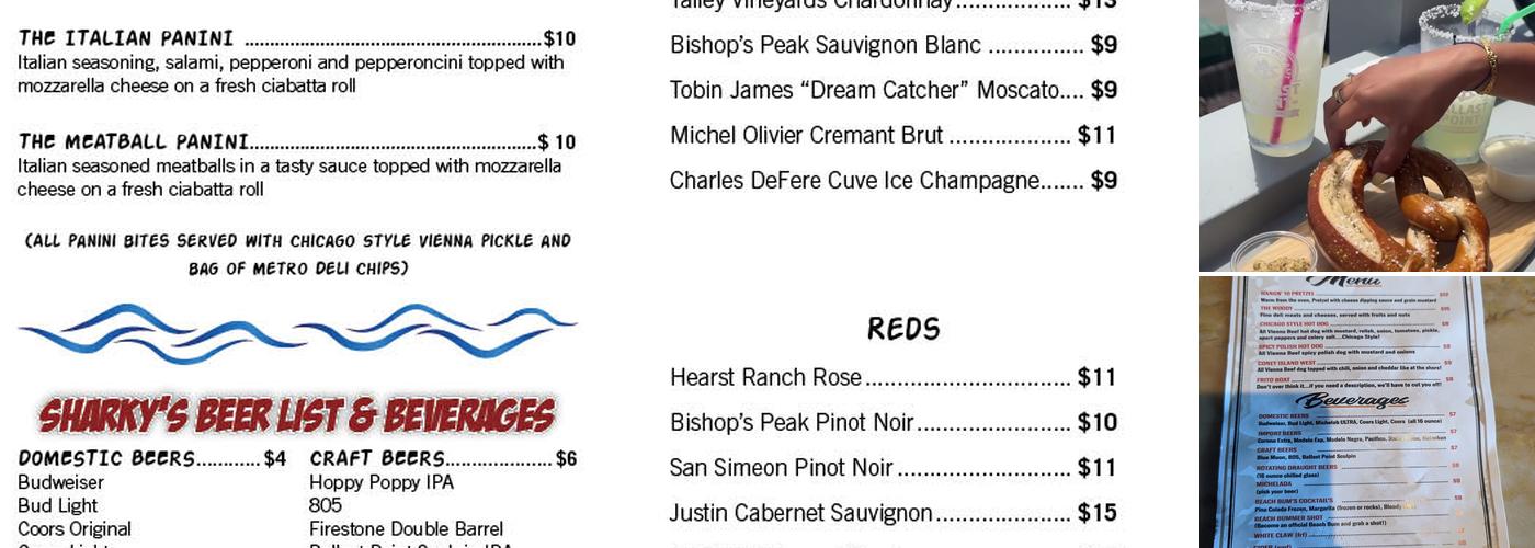 Beach Bums - Bevs & Bites Menu