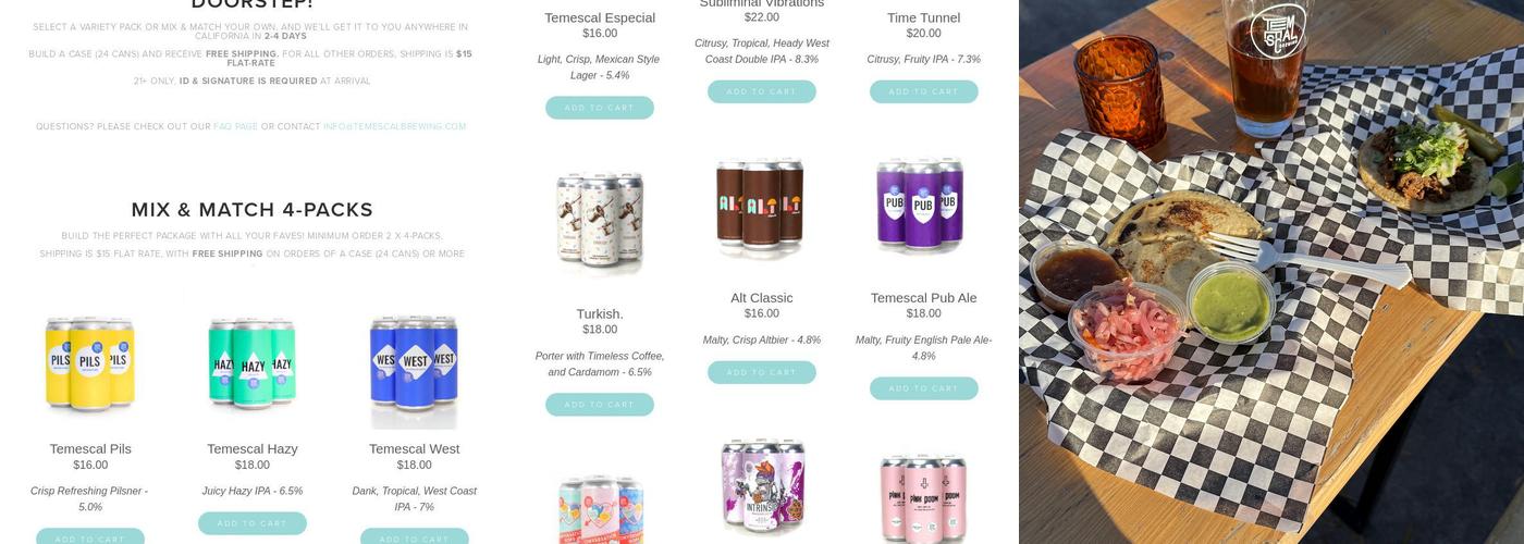 Temescal Brewing Menu