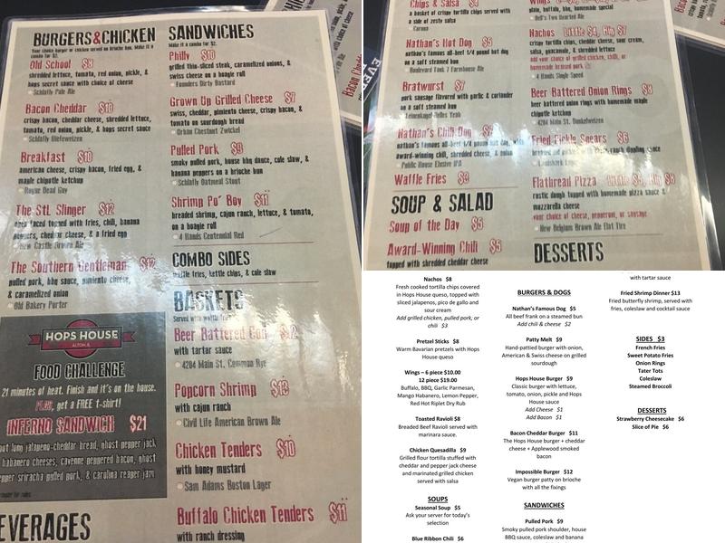 Hops House Menu