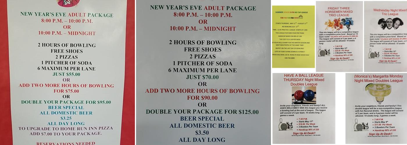 Wood Dale Bowl Menu