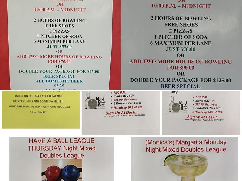 Wood Dale Bowl Menu
