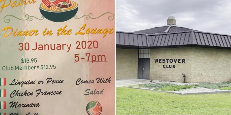 Westover Consolidated Club Menu