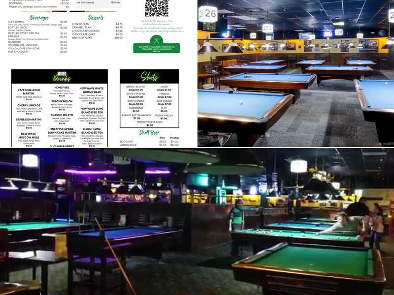 New Wave Billiards & Sports Bar Menu