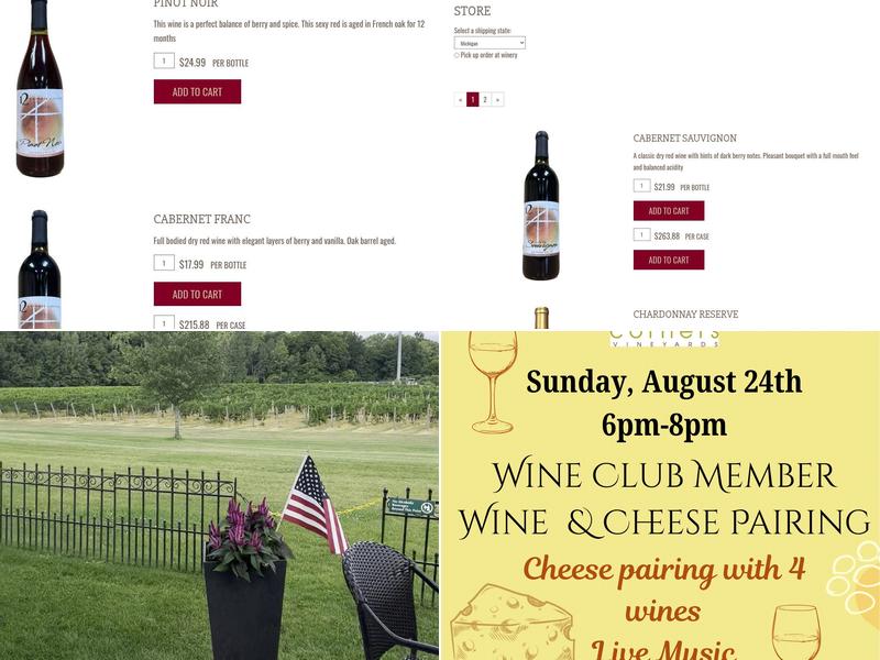12 Corners Vineyards Menu