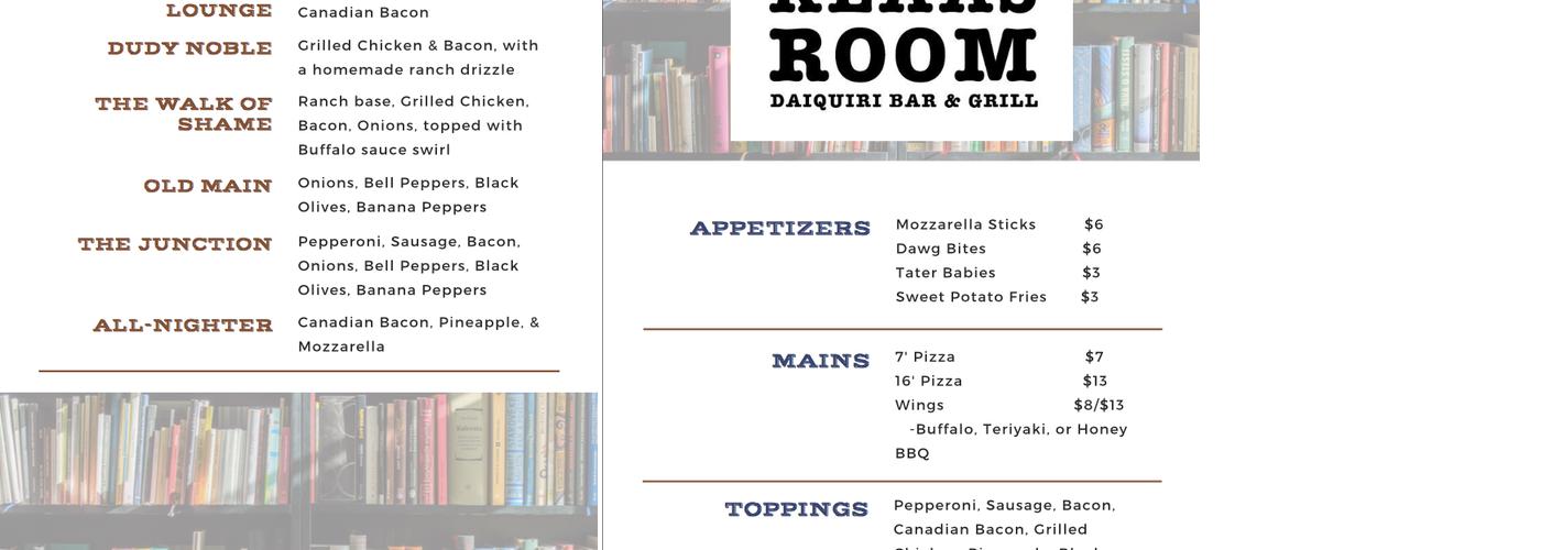 The Klaasroom Menu