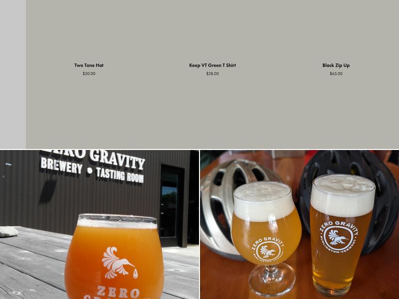 Zero Gravity Brewery Menu