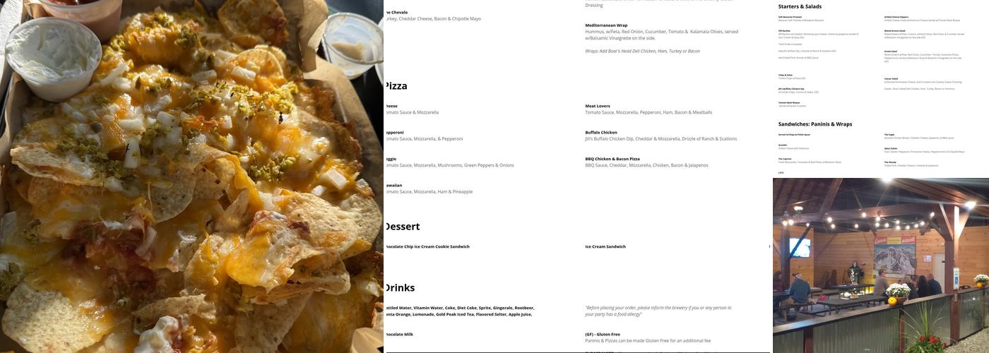 Iron Furnace Brewing Menu