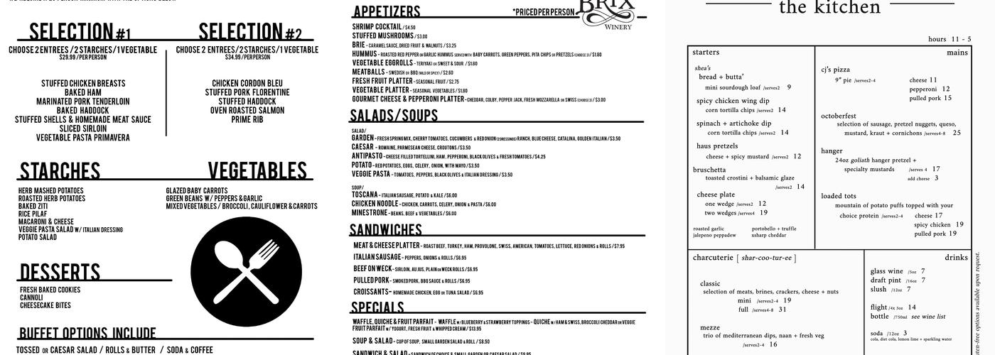 21 Brix Winery Menu