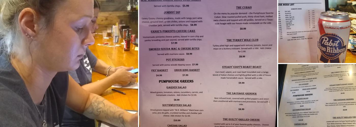 Steady Eddy's Pumphouse Menu