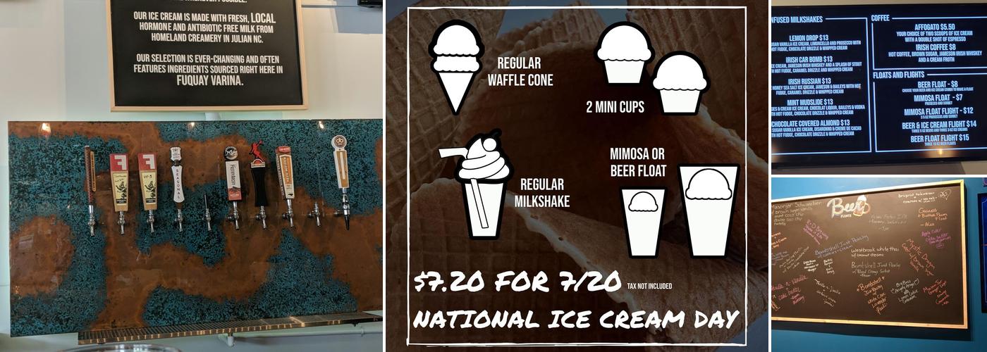 Pints Ice Cream & Beer Menu