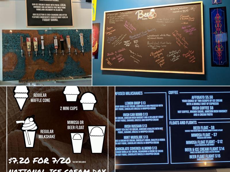Pints Ice Cream & Beer Menu