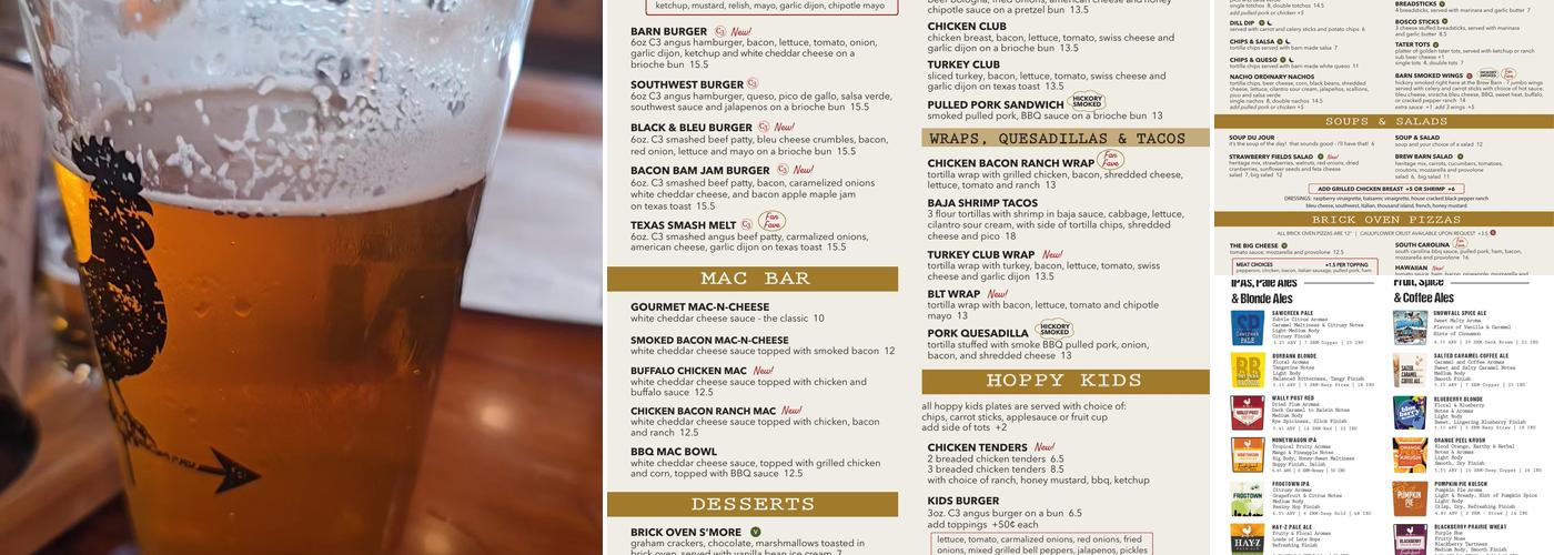 Moeller Brew Barn Menu