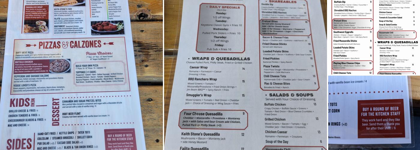 Keystone Pub & Patio Lewis Center Menu