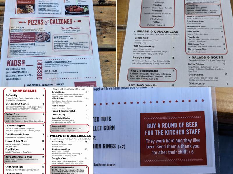 Keystone Pub & Patio Lewis Center Menu