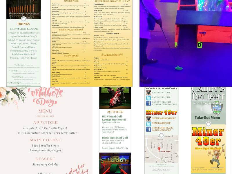 Miner 49er Blacklight Mini Golf Menu