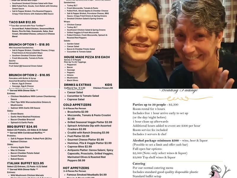 Boyd's Cardinal Hollow Winery Menu
