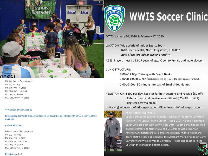 Wide World of Indoor Sports Menu