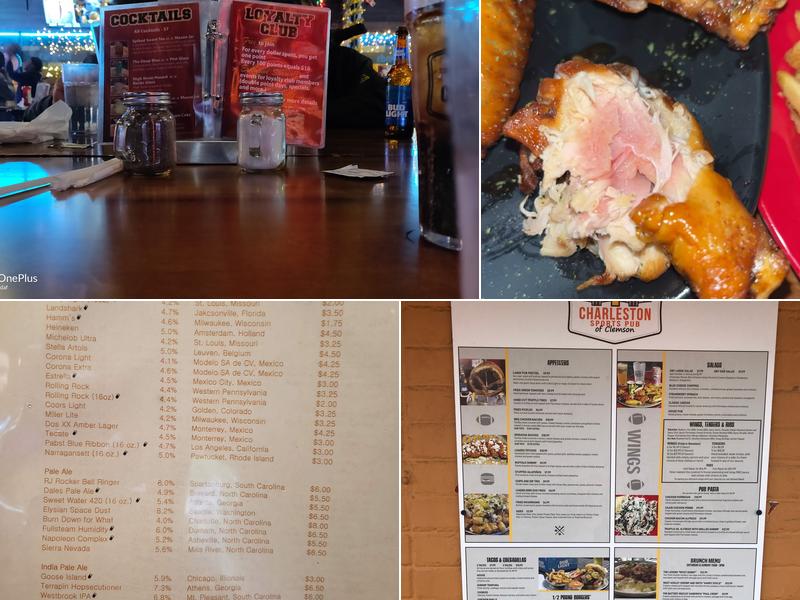 Charleston Sports Pub Menu