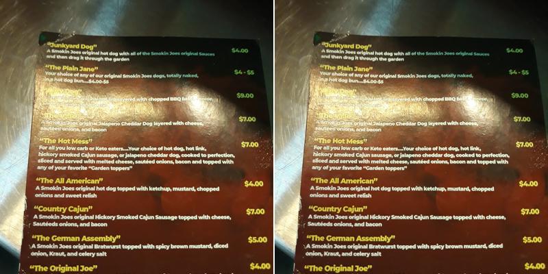 Green Elephant Menu