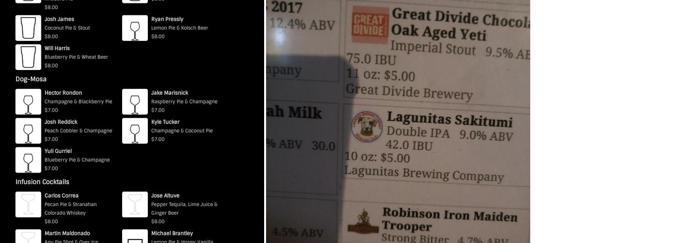 Underdogs Pub Menu