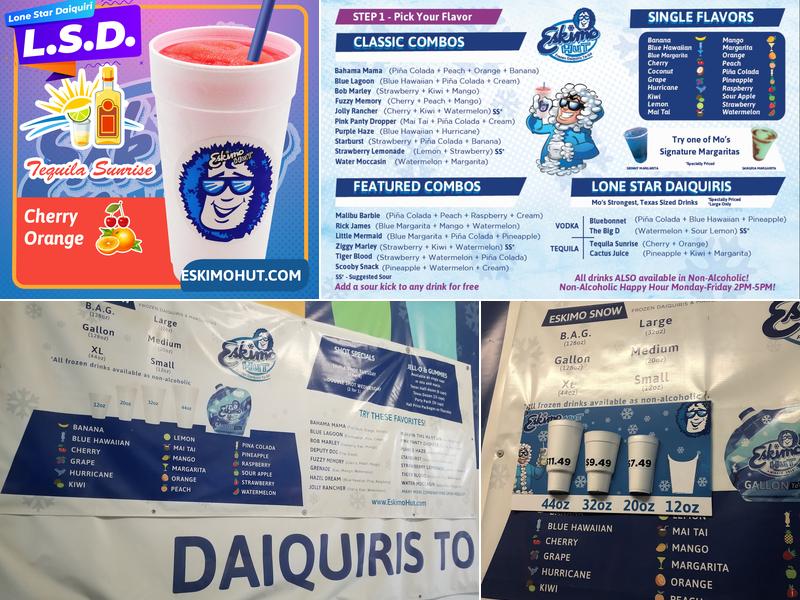 Eskimo Hut - Frozen Daiquiris To-Go Menu
