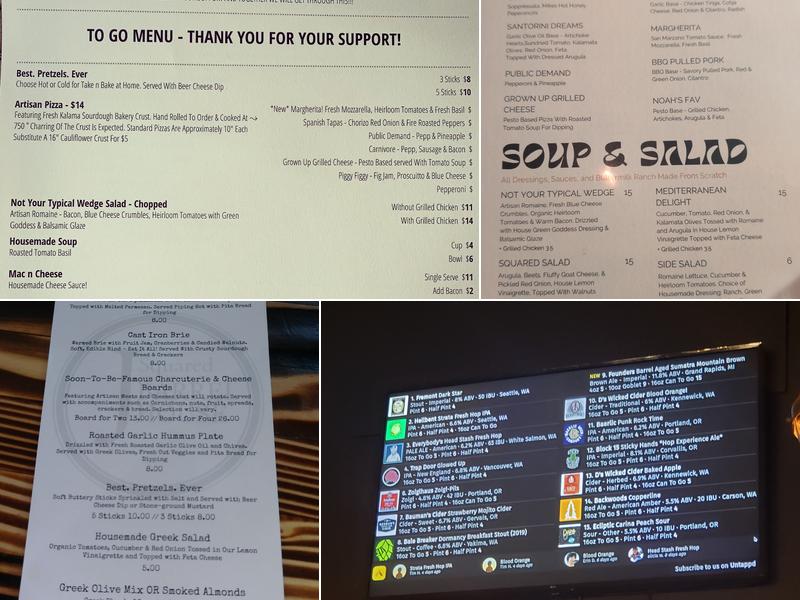 J Squared Barrel House Menu