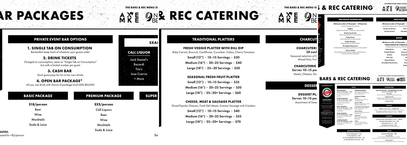 AXE MKE Menu
