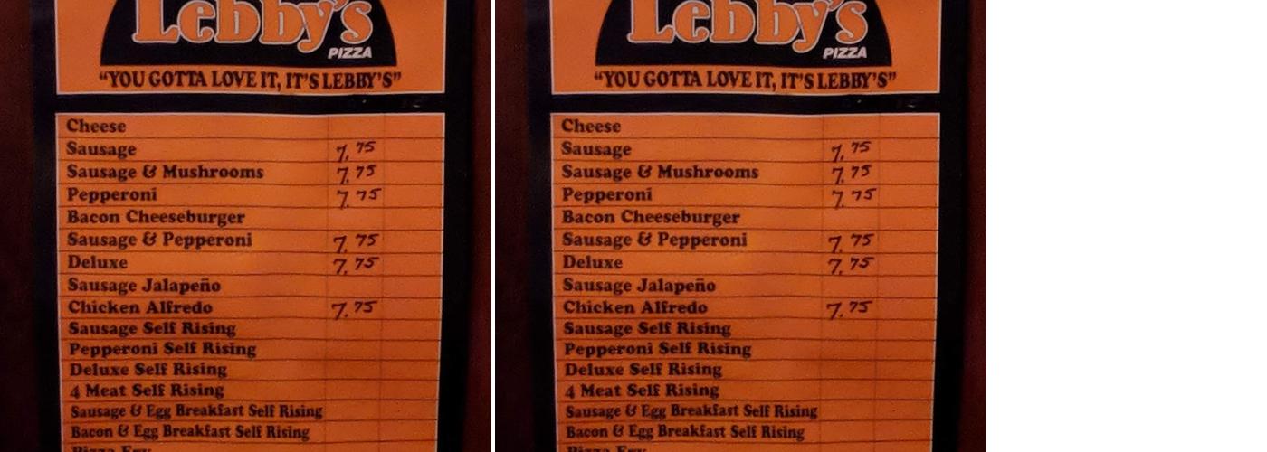 Castle Inn Menu