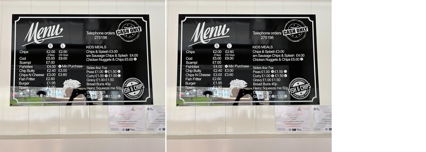Gregs Fish & Chips Menu