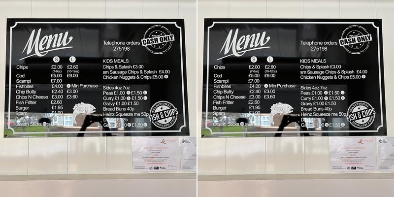 Gregs Fish & Chips Menu