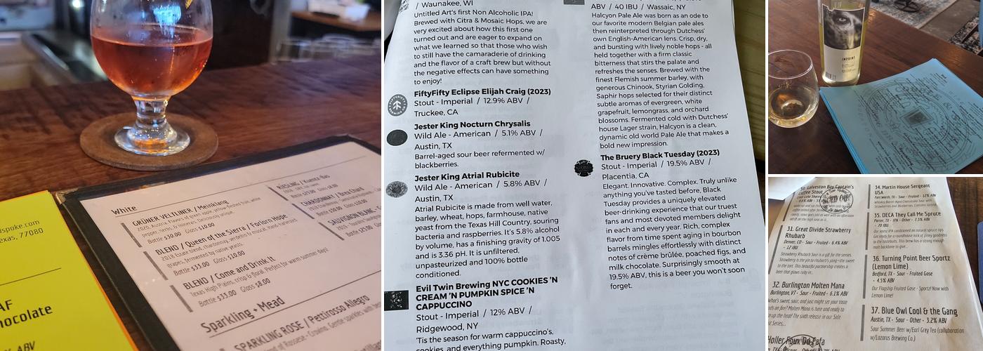 Cobble & Spoke Menu