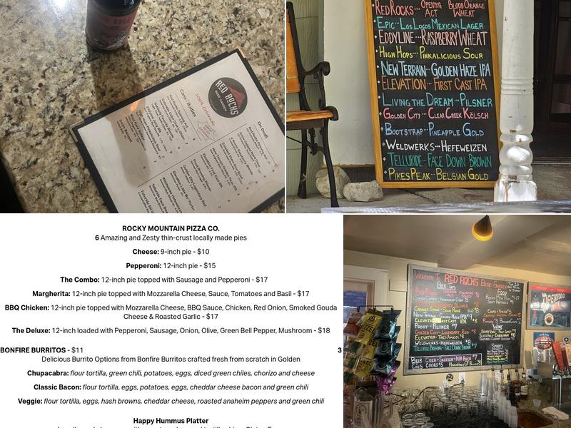 Red Rocks Beer Garden Menu