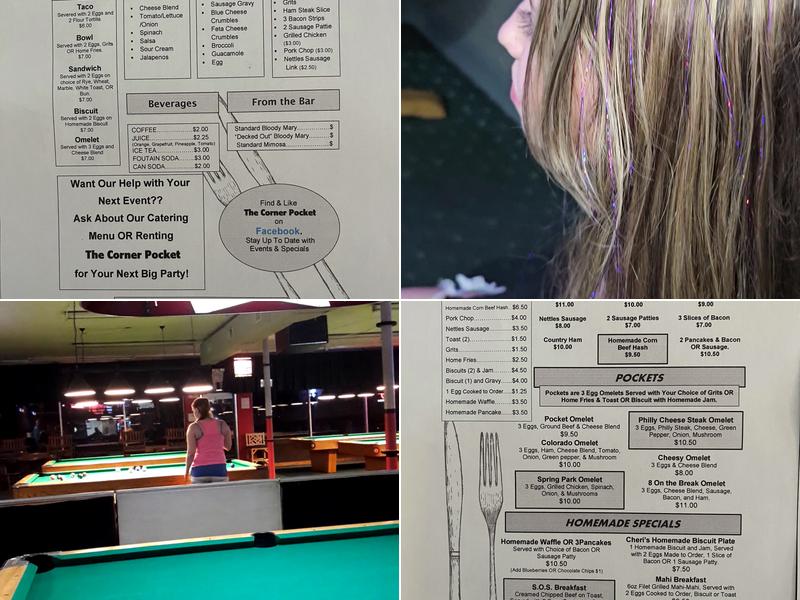 The Corner Pocket Menu