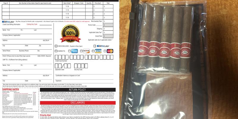 Mike's Cigars Menu