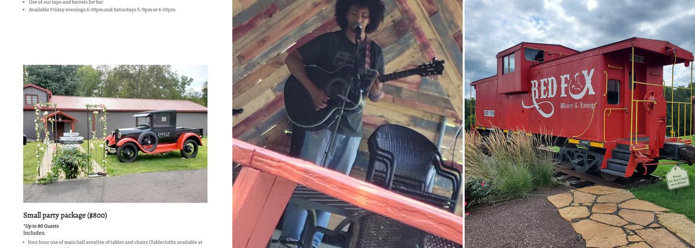 Red Fox Winery and Lounge Menu