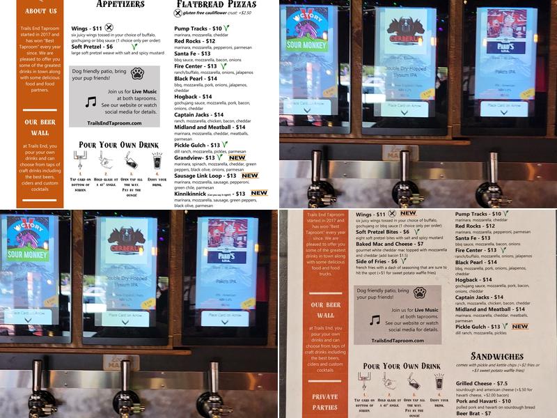 Trails End Taproom and Eatery Menu