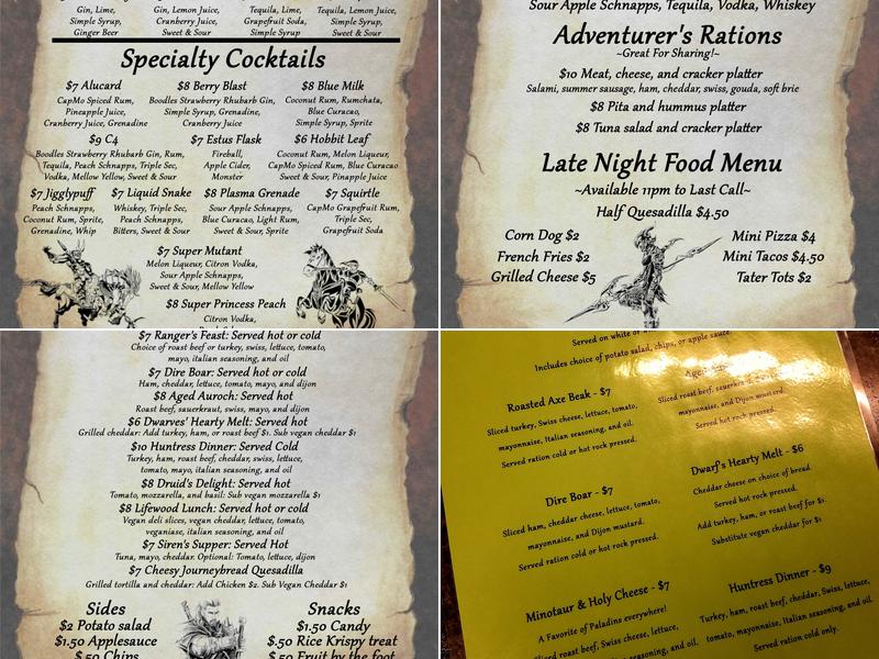 Game & Grog Menu