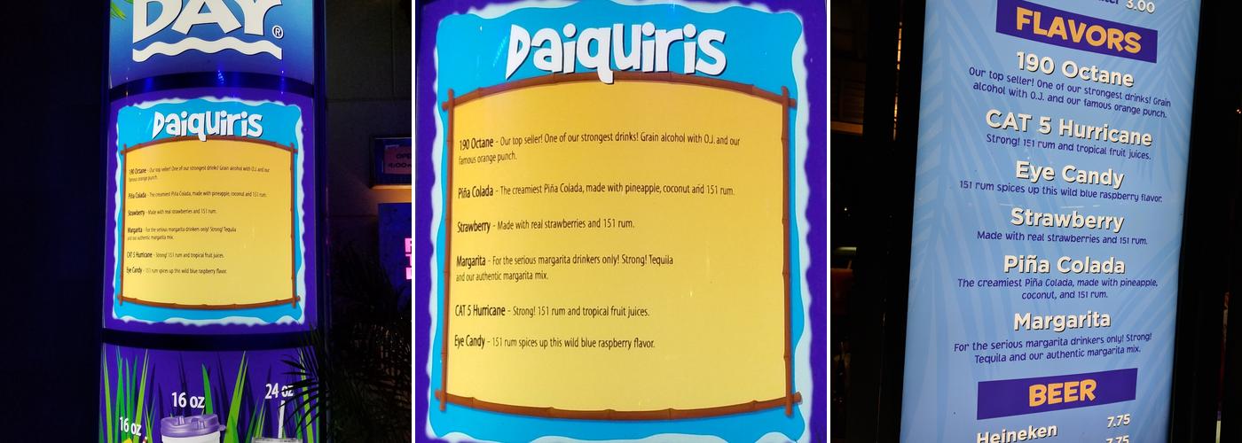 Fat Tuesday Menu