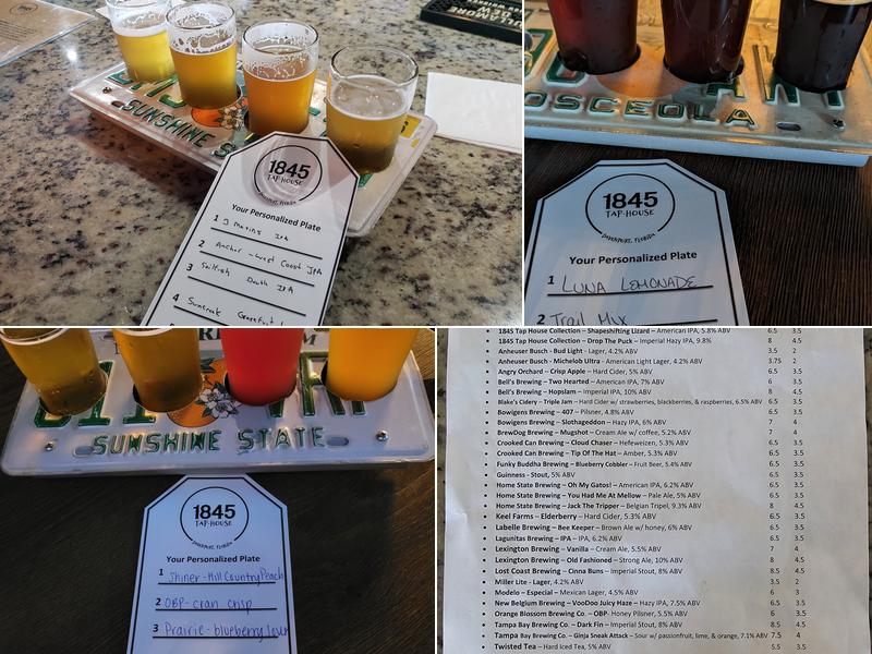1845 Taphouse Menu