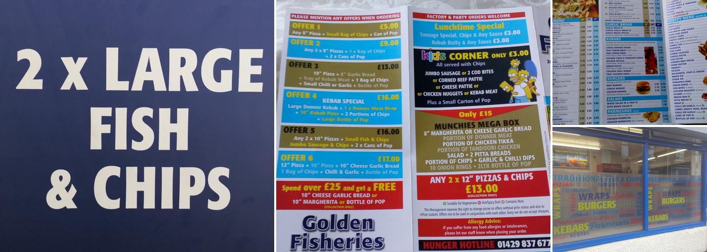 Golden Fisheries & Pizza & Kebabs Wingate Menu